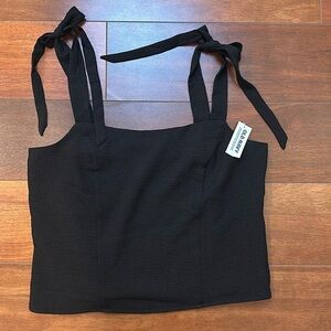 NWT Old Navy Bow Tie Tank Black Stretch Medium